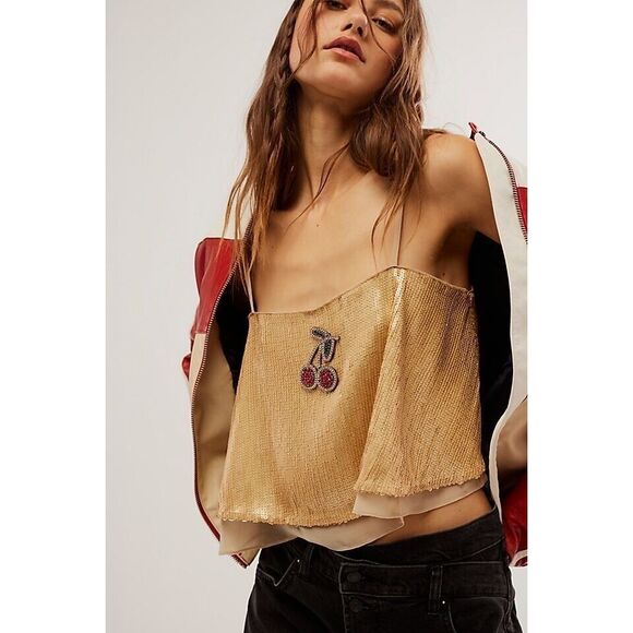 Free People Tops - Free People Fruit Punch Sequin Top Size L